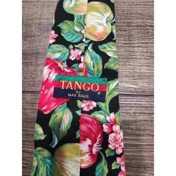 Tango By Max Raab 52” Men’s Tie 100% Cotton Floral Apple USA - Picture 3 of 5